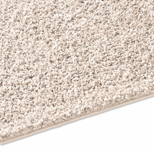 Shaggy Teppich | Flauschiger Langflor fürs Wohnzimmer, Esszimmer, Schlafzimmer oder Kinderzimmer | Creme
